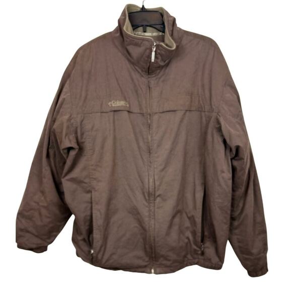 Columbia Mens Tall Brown & Olive Full-Zip Jacket With Fleece Lining Size LT - Picture 1 of 7